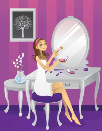 moteris, makiažas, medis, veidrodis, stalas Artisticco Llc - Dreamstime