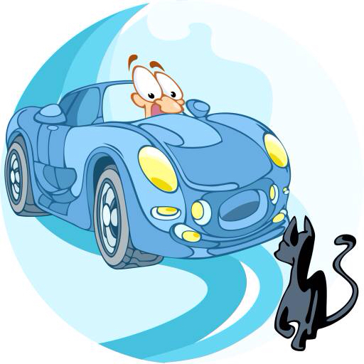 automobilis, automobiliu, katė, gyvūnas Verzhh