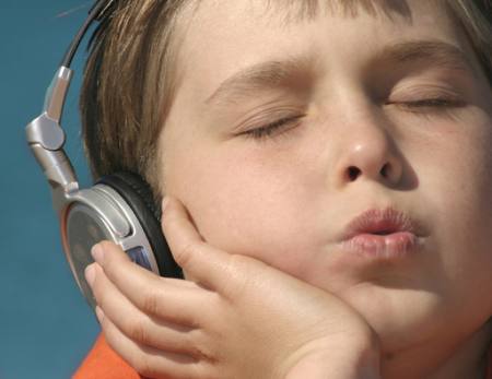 Muzika, vaikas, vaikas, klausytis, klausytis Showface - Dreamstime