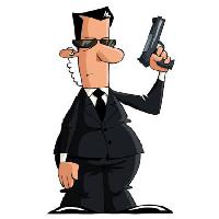 Pixwords Vaizdas su pistoletas, akiniai, vyras, juodas Dedmazay - Dreamstime