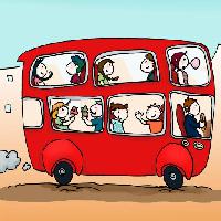 Pixwords Vaizdas su autobusai, vaikai, vairuoti, vairuotojas Viola Di Pietro (Violad)