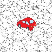 Pixwords Vaizdas su raudona, automobilių, uogienė, eismo Robodread - Dreamstime