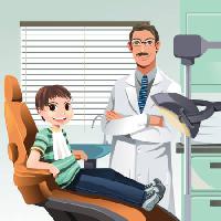 Pixwords Vaizdas su gydytojas, stomatologas, vaikas, vaikas, vyras, kailis, kėdė Artisticco Llc - Dreamstime