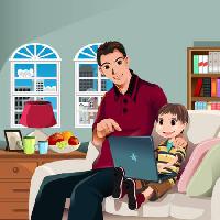 Pixwords Vaizdas su vaikas, vaikas, tėvas, šeima, nešiojamas, lempa, langai, šypsena Artisticco Llc - Dreamstime