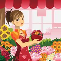 Pixwords Vaizdas su moteris, gėlės, parduotuvė, raudona, mergina Artisticco Llc - Dreamstime