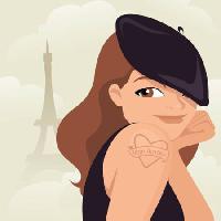 Pixwords Vaizdas su bokštas, mergina, moteris, tatuiruotė Fanelie Rosier - Dreamstime