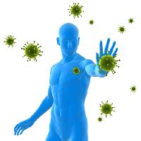 Pixwords Vaizdas su viruso, imunitetas, mėlyna, vyras, sergantys, bakterijos, žalia Sebastian Kaulitzki - Dreamstime