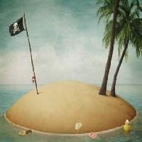 Pixwords Vaizdas su paplūdimys, vėliava, piratų, sala Annnmei - Dreamstime