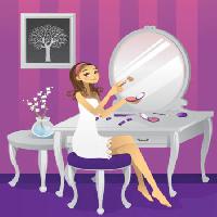 Pixwords Vaizdas su moteris, makiažas, medis, veidrodis, stalas Artisticco Llc - Dreamstime