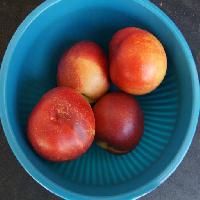 Pixwords Vaizdas su vaisiai, dubuo, mėlyna, valgyti, persikai Westhimal