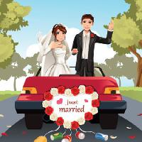 Pixwords Vaizdas su vedęs, mariage, žmona, vyru, automobilis, vyras, moteris Artisticco Llc - Dreamstime