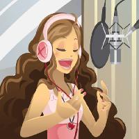 Pixwords Vaizdas su dainų, dainuoti, moteris, MIC, mikrofonas, laimingas, plakimas, Artisticco Llc - Dreamstime