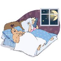 Pixwords Vaizdas su vyras, moteris, žmona, miegamasis, mėnulis, langas, naktis, pagalvė, pabusk Vanda Grigorovic - Dreamstime