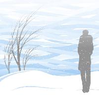 Pixwords Vaizdas su žiema, sniegas, žmogus, vyras, pūga, medis Akvdanil