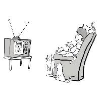Pixwords Vaizdas su televizijos, devyni, gyvena, moteris, katės Andrewgenn