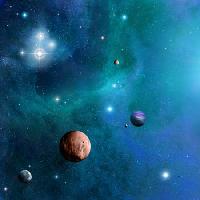 Pixwords Vaizdas su kosmosas, erdvė, planetos, saulė Dvmsimages  - Dreamstime