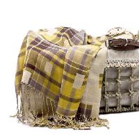 krepšys, antklodė, apykaklės, geltona, žalia, objektas Finnaelstal