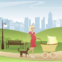 Pixwords Vaizdas su kūdikis, šuo, parkas, miestas, moteris, mergina Melanie Taylor - Dreamstime