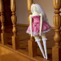 lėlė, Barbie, mediena, laiptai, lėlių Irinavk
