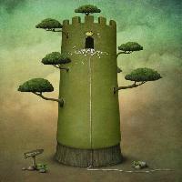 Pixwords Vaizdas su pastatas, bokštas, žalia, medis, šakos, ženklas, pabėgti, virvės Annnmei